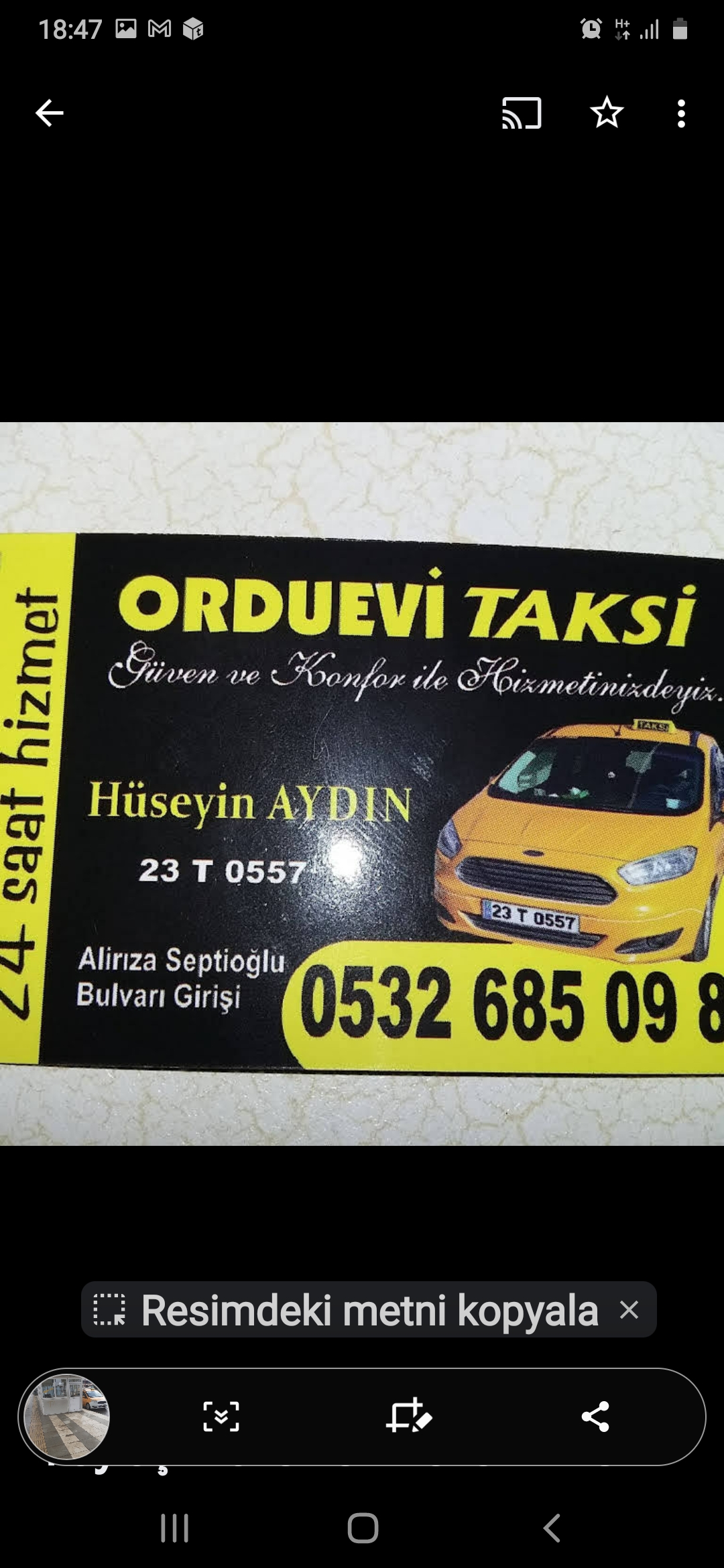 ORDUEVİ TAKSİ ELAZIĞ - Fotoğraf 1